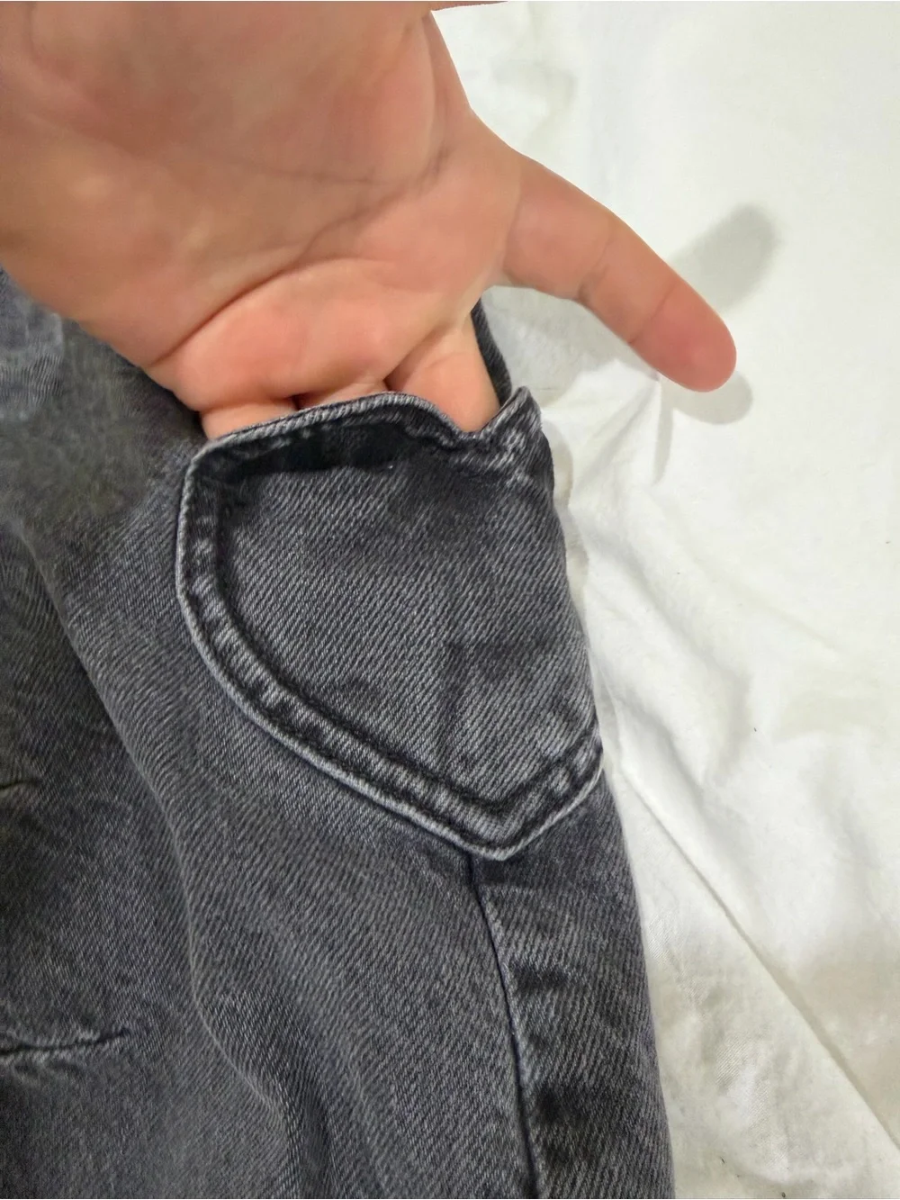 GAP Black Washed Heart-Pocket Cargo Jeans